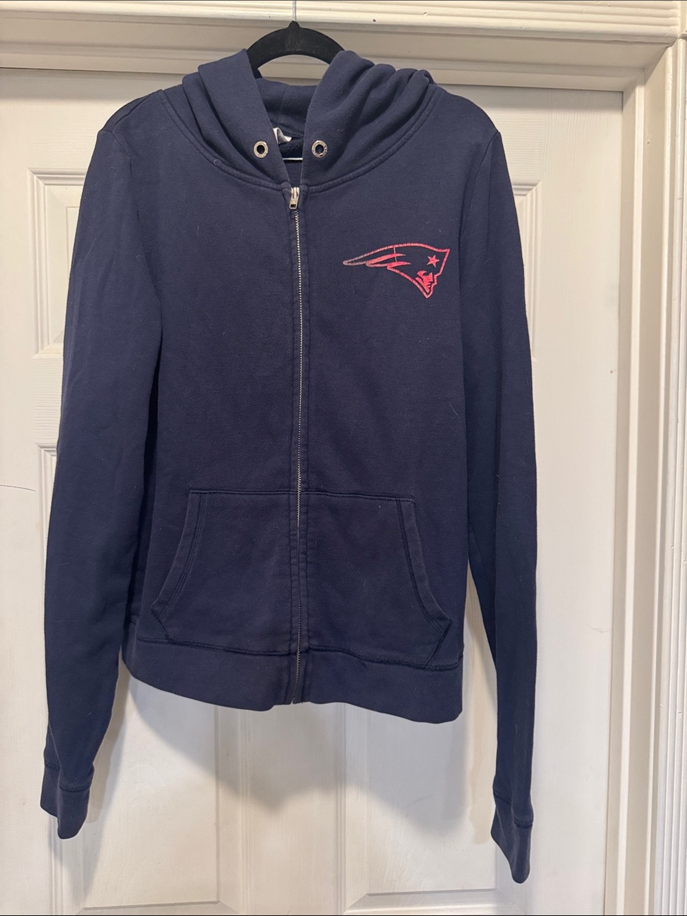 NFL PINK Victoria's Secret Navy Zip Hoodie with Silver Zipper